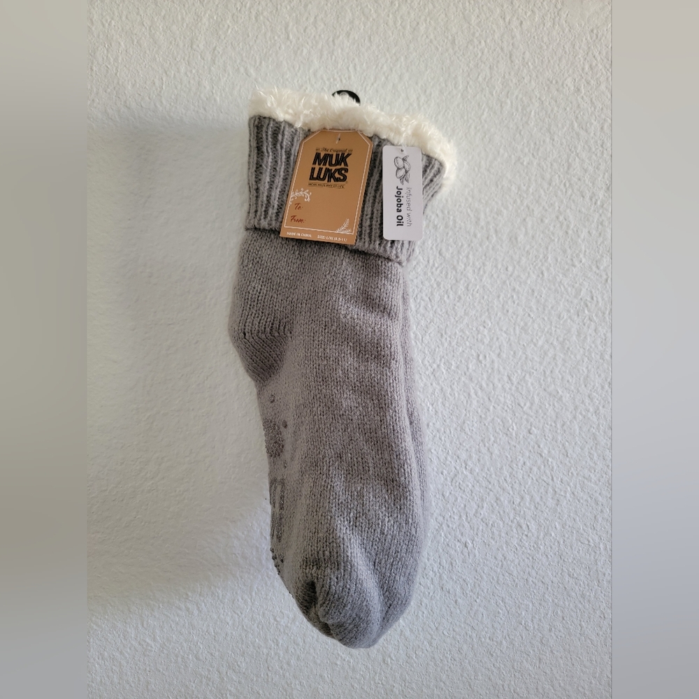 Brand New Women's Muk Luks Cabin Socks Gray Color